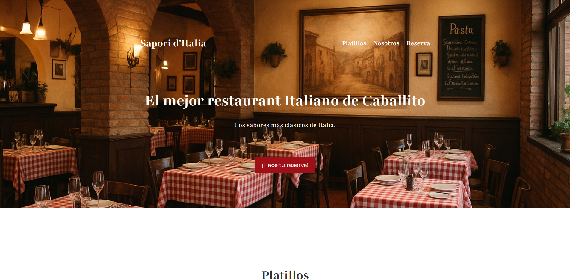 landing restaurante